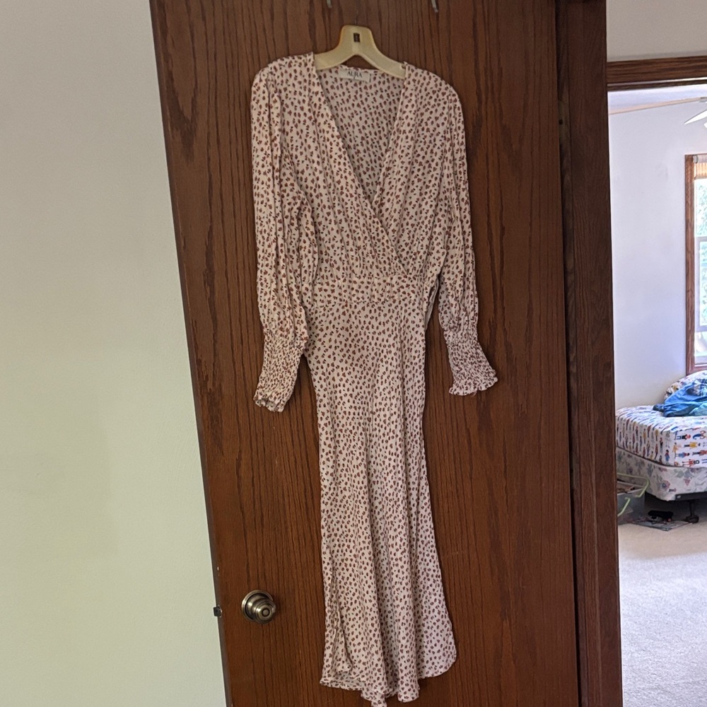 Aura Pink Floral Long Sleeve Dress